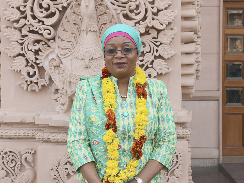 H.E. Mme. Asha Mahmoud Mzee, Tanzania, at Swaminarayan Akshardham Mandir, New Delhi