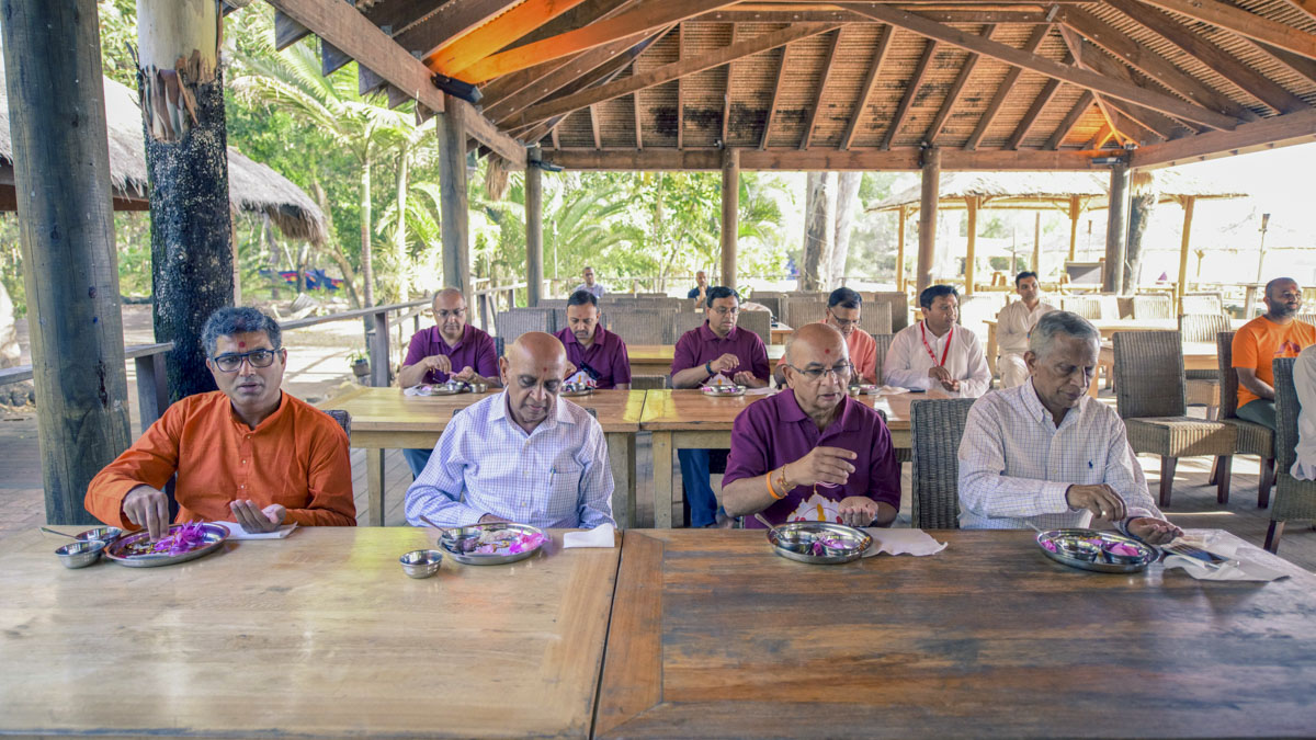 Devotees participate in the asthipushpa visarjan mahapuja