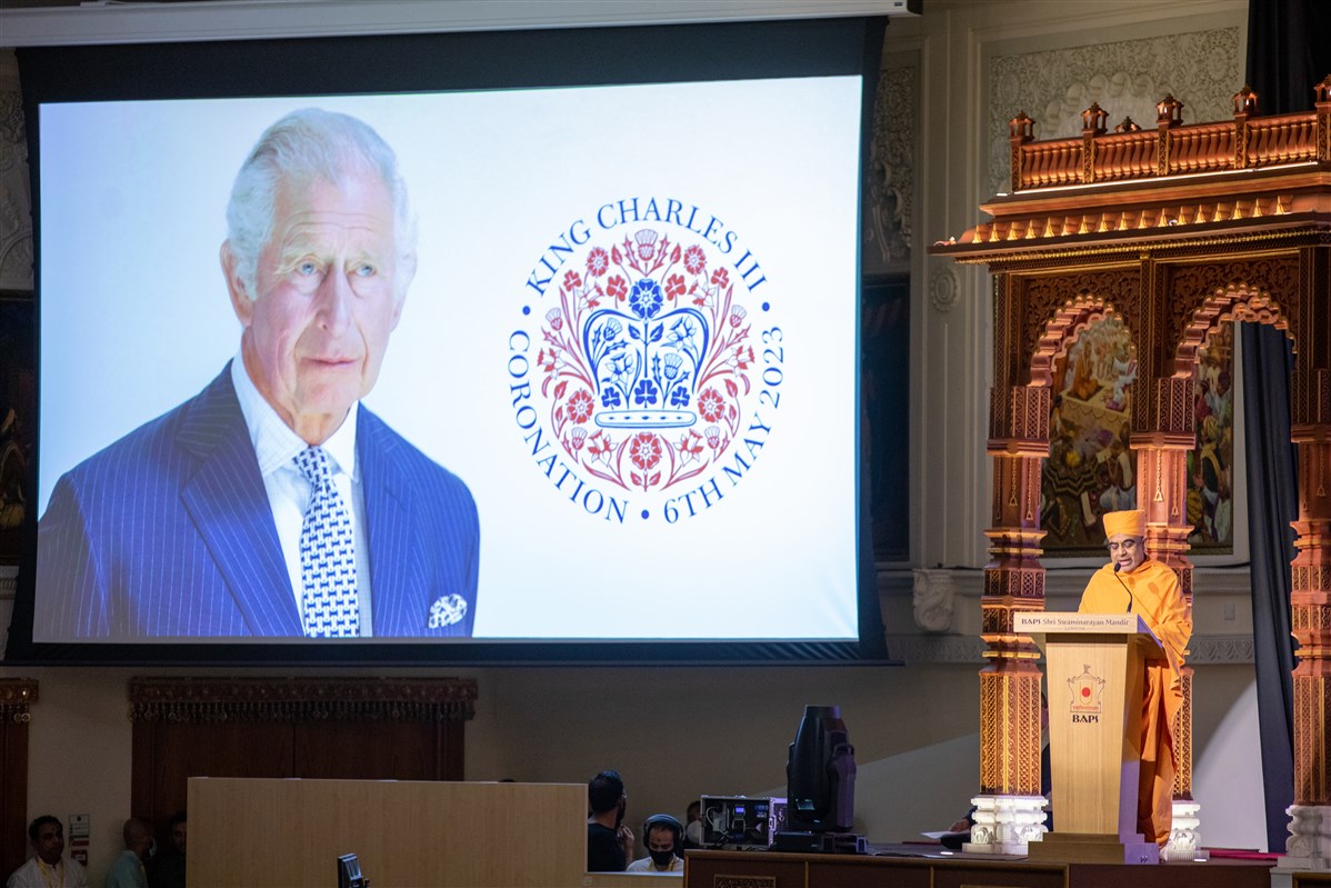 Yogvivekdas Swami, Head Swami of London Mandir, shared his message of congratulations for His Majesty King Charles III on his coronation